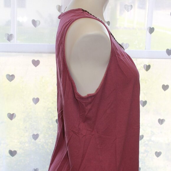 #332 CJ Banks Pink Dressy Tank with Embellished Neckline Size 1X - Picture 3 of 10
